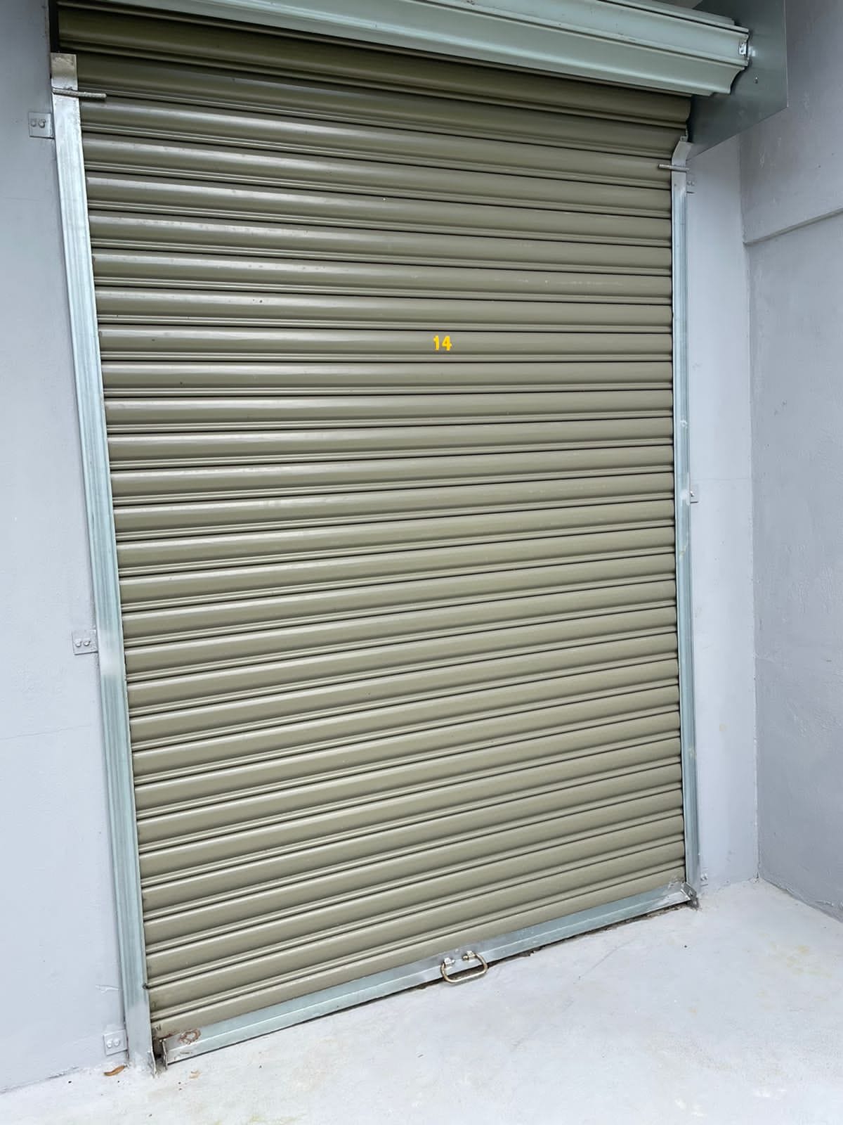 Grey roller door unit