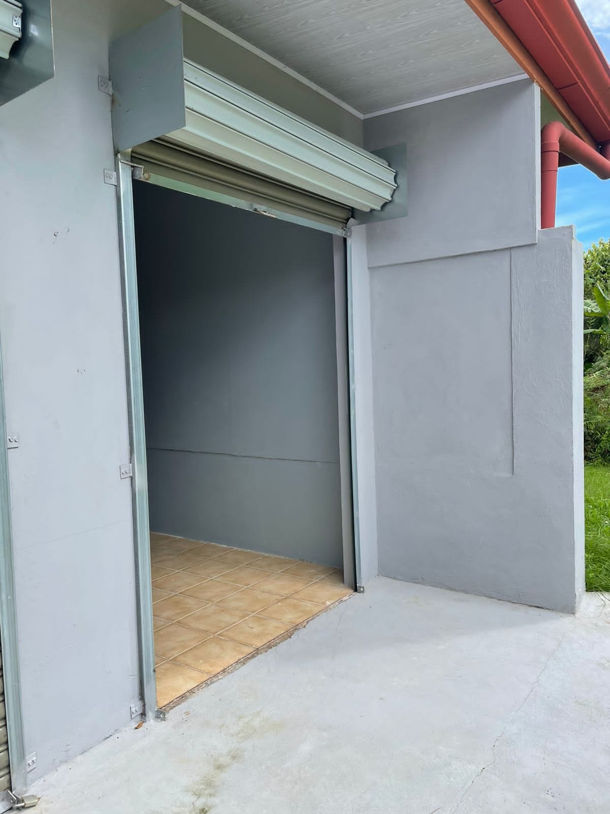 Open grey storage unit